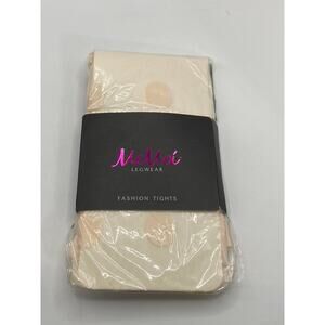 MEMOI Women's Scallop Shell Beige Super Dots Sheer Pull-On Tights SZ S/M